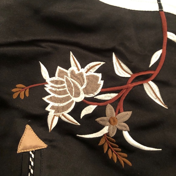 RARE- Satin Frye Embroidered Bomber - Picture 4 of 5